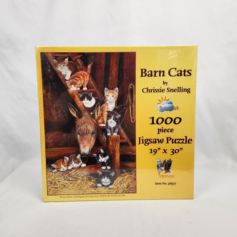SunsOut‎ "Barn Cats" 1000 Pc Jigsaw Puzzle By Chrissie Snelling New Sealed!